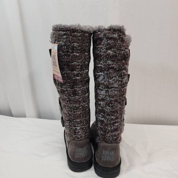 MUK LUKS Women's Size 10 Felicity Boots Purple Winter Comfort Warm Knitted Tall - Picture 4 of 7